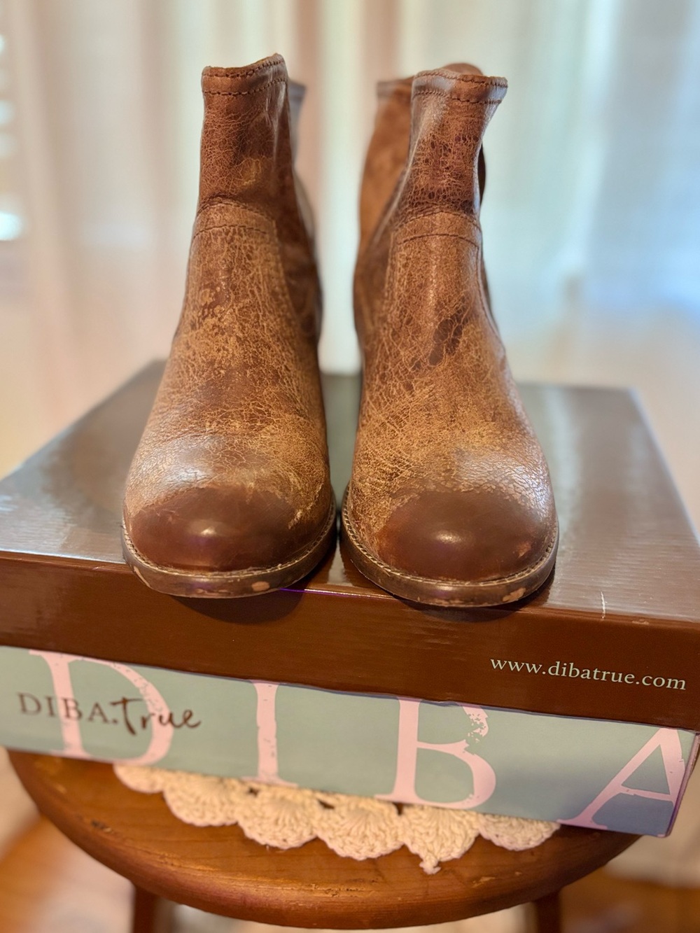 Diba True Walnut Grove distressed Leather Slip-On Ankle Boot